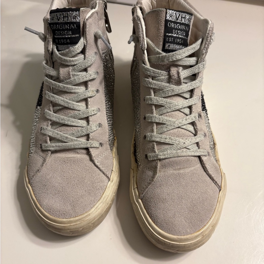 Vintage Havana Women's High-Top Sneakers - Cream and Gray